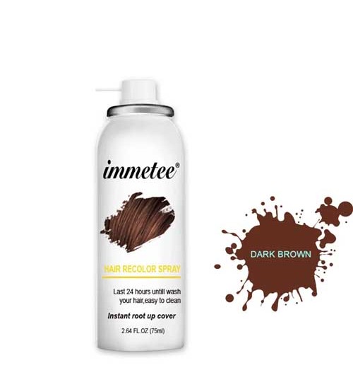 Immetee Hair Recolor Spray Instant Root Up Cover Dark Brown 75ml